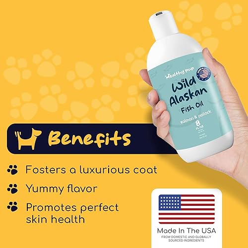 Miniatura 6 de Aceite de salmón salvaje de Alaska para perros con aceite de abadejo, 8 onzas de aceite de abadejo y salmón, aceite de pescado Omega 3, EPA y DHA,