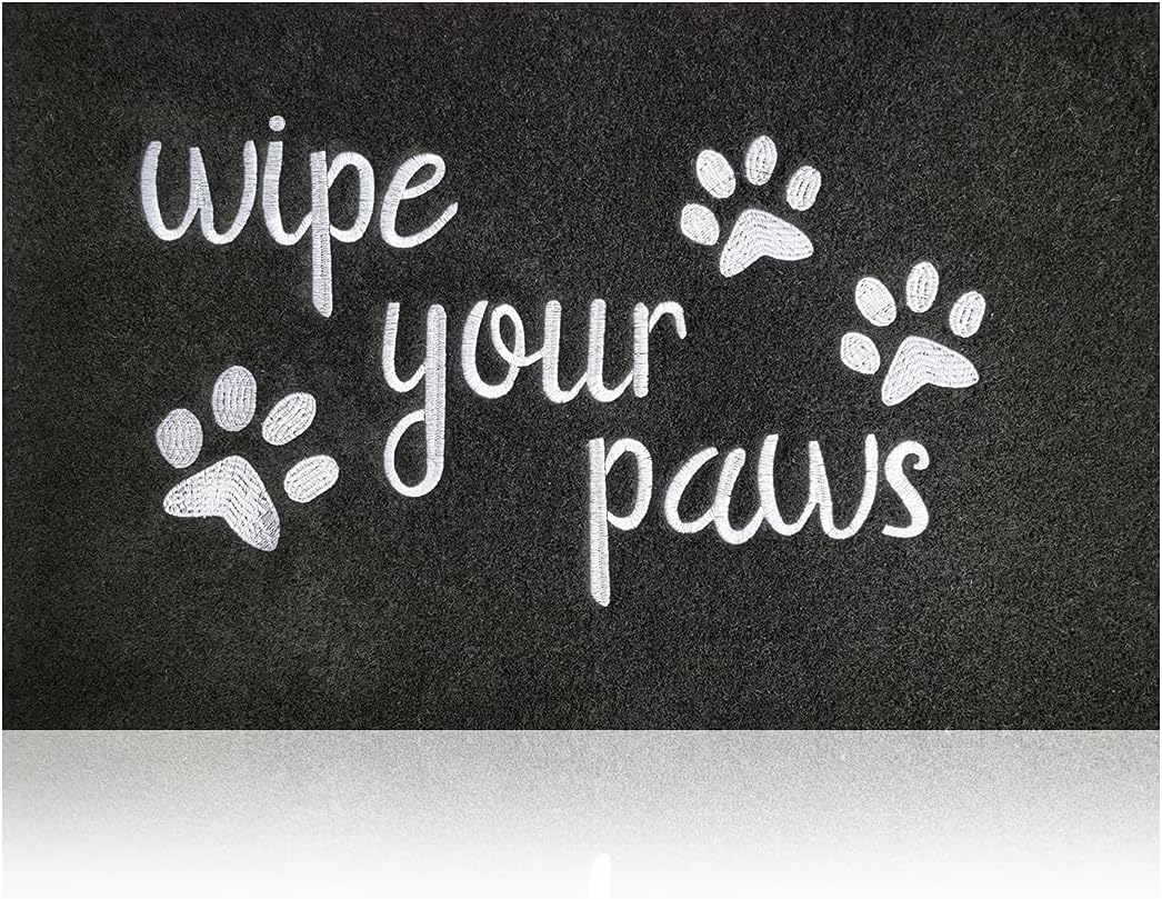 Welcome Mats for Front Door Wipe Your Paws Funny Doormat, Durable Natural Rubber Non Slip Back Mat Indoor Doormats Dog Doormats Mats for Entryway Porch Black Mat
