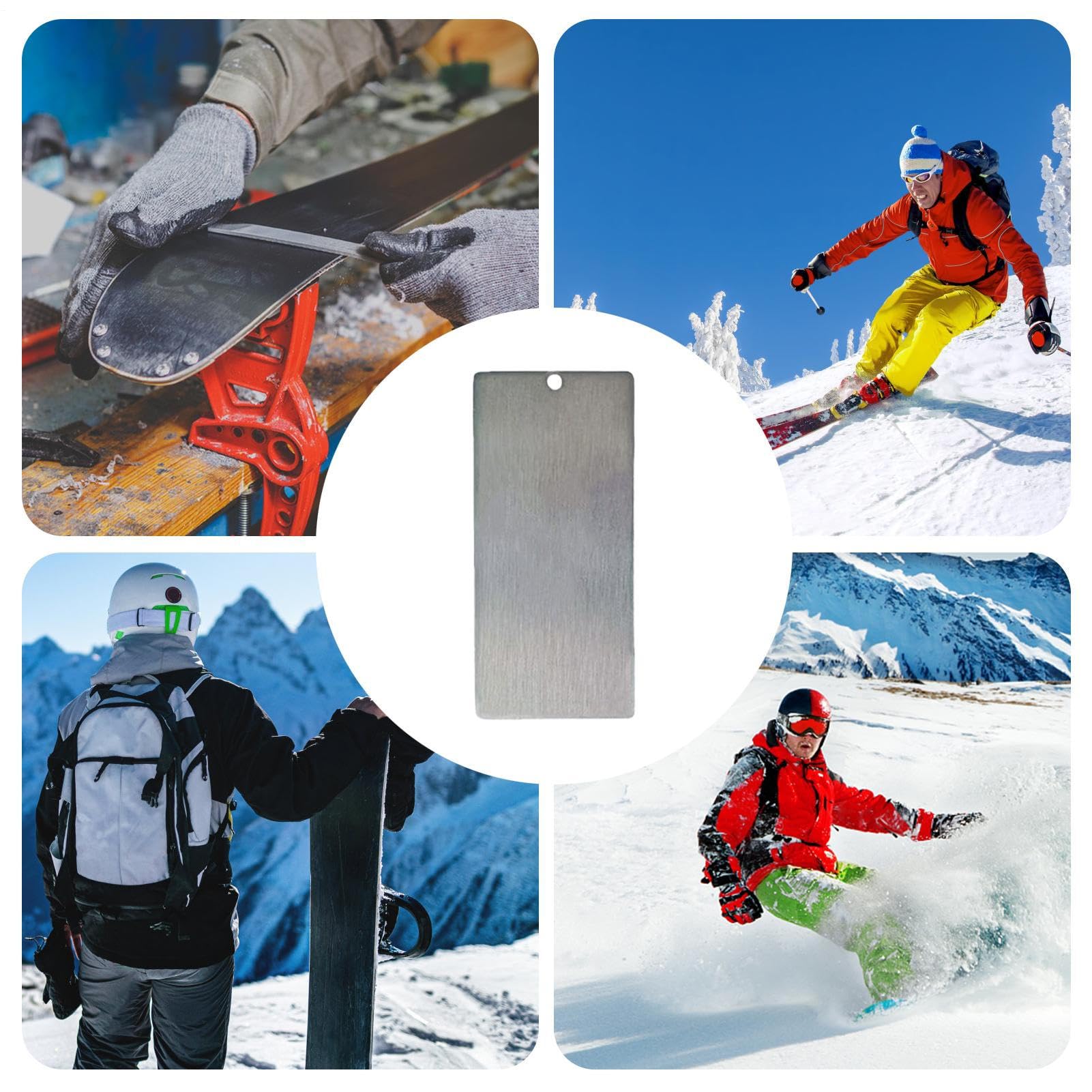 Rascador de de esquí, Kit de de Snowboard de Acero Inoxidable, Herramienta de Snowboard con Material portátil, Accesorio de Encerado Resistente, Herramienta de Mantenimiento de fácil Uso