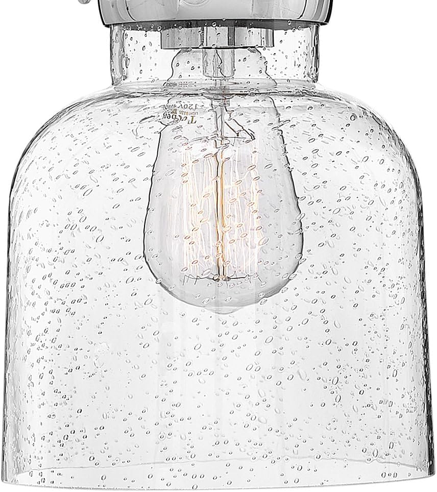 Hinkley Academy 67003EN 13" One Light Wall Sconce - 1-10w Med. LED Bulb Required, Clear Seeded Cylinder Glass - English Nickel