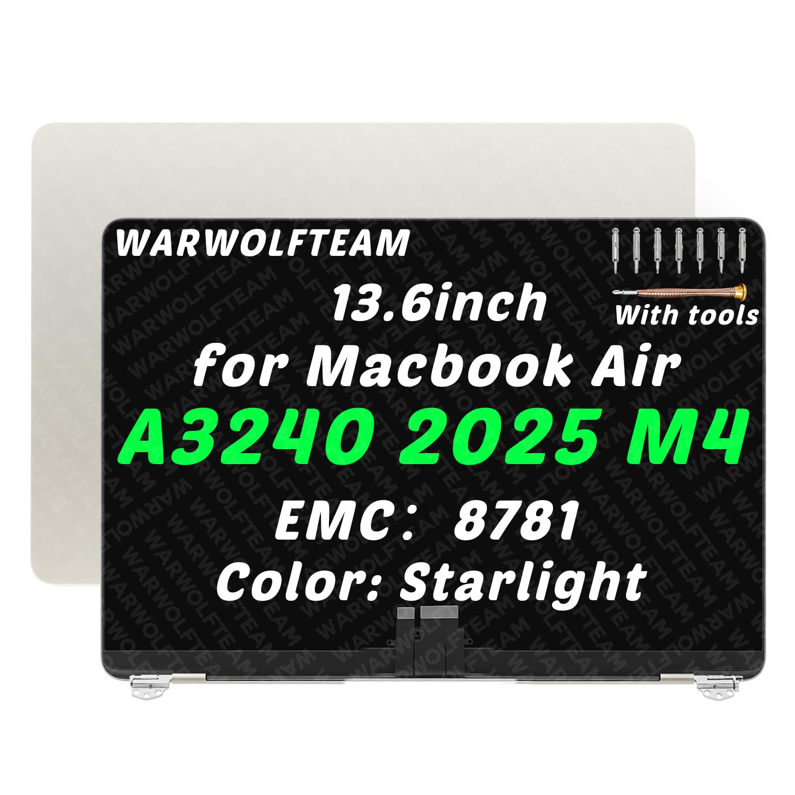 for MacBook Air A3240 Retina LCD Screen Replacement, Starlight