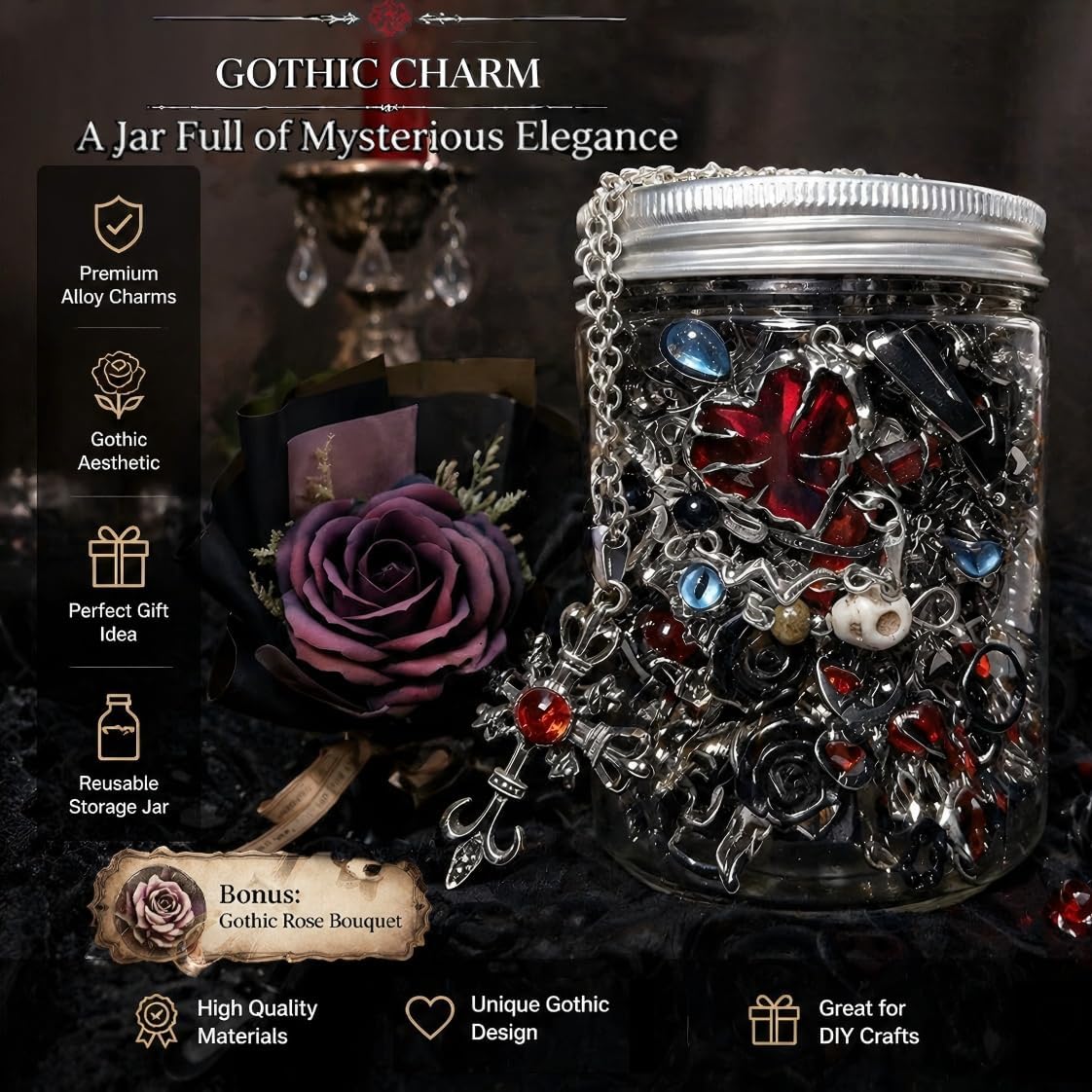 Mystery Jewelry Jar Set – 50-60 Pcs Surprise Jewelry Box for Women | Fashion Jewelry Bundle Gift (Gothic, Cute Dopamine, Y2K,Retro, Bohemian, Pearl Style) | Perfect Birthday, Christmas & Valentine’s Day Gift for Her