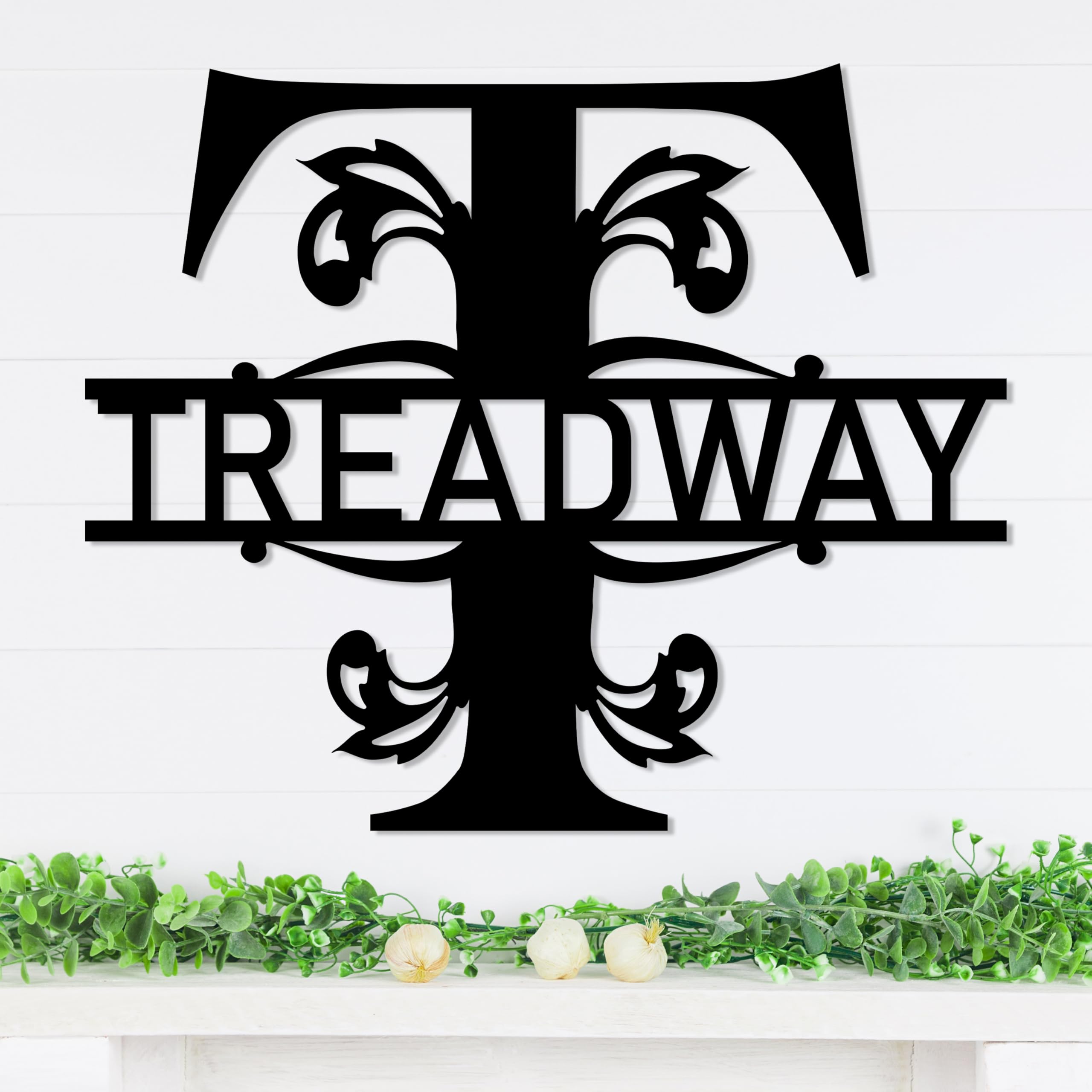 Personalized Metal Name Signs, Split Letter Monogram Wall Decor, Custom Last Name Sign, Family Name Sign for Outdoor, Personalized Wedding Gift,