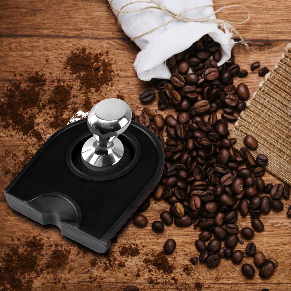 Tappetino in Silicone per Caffè, Pad Antiscivolo Antimacchia Resistente all'Usura per Macinacaffè(Nero)