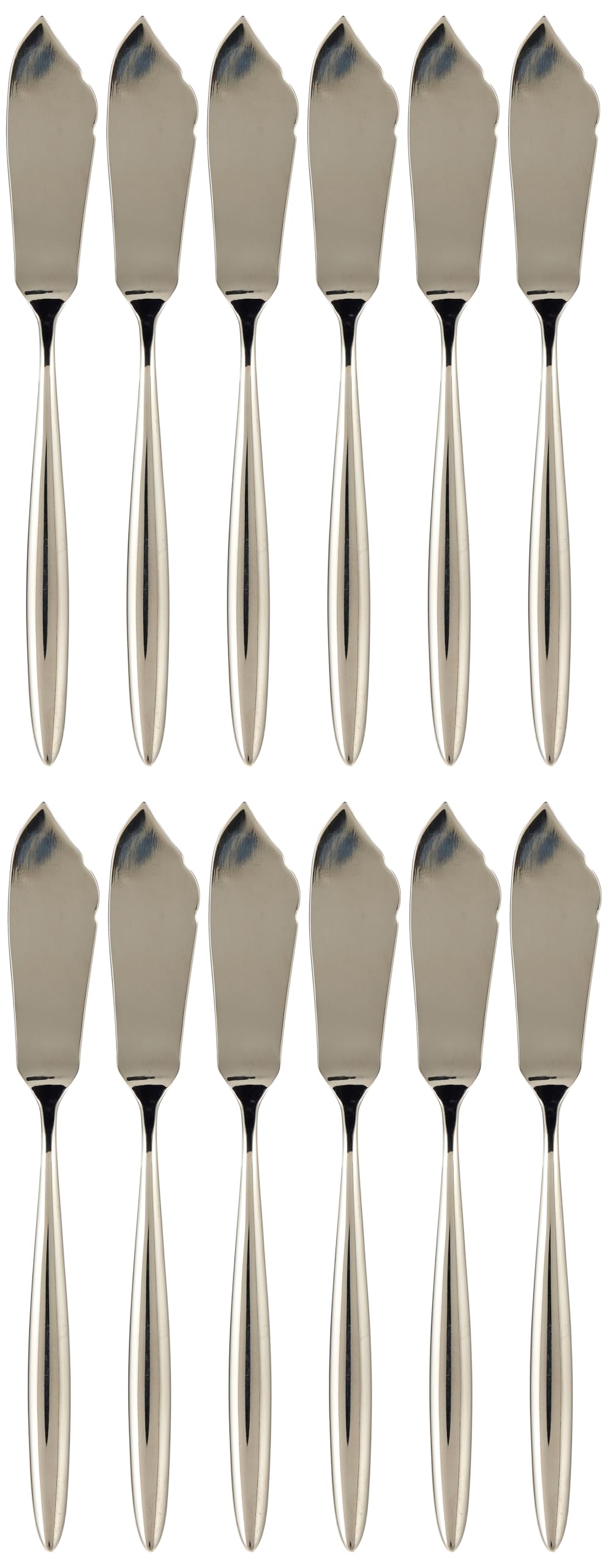 Tulip Fish Knife Set - 12 Pieces - Silver