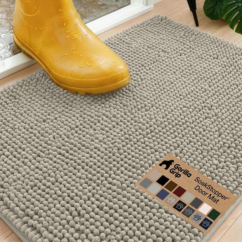 Tapete absorvente para cães GORILLA GRIP SoakSTOPPER em chenille, Cream, 76,2 x 50,8 cm