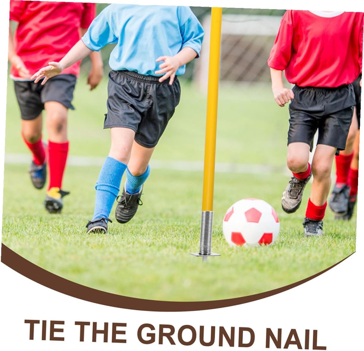 ULTECHNOVO 2pcs Soccer Training Ground Nails Football Flagpole Spike with Metal Spring Base Stable Football Pole Fixing Stakes for Outdoor Field Marking Equipment