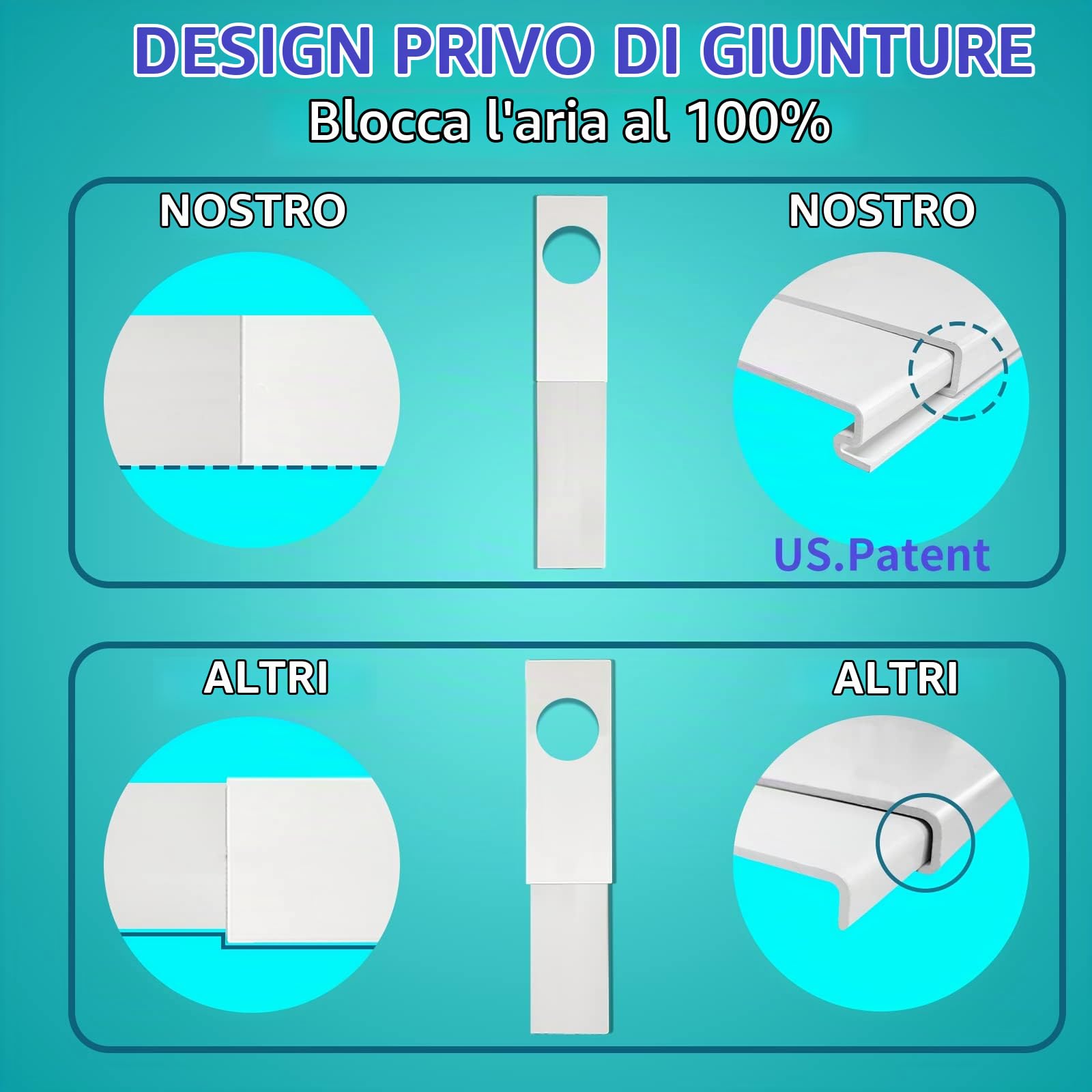 JEACENT - Kit di guarnizioni per scarico di condizionatore d’aria portatile per porta scorrevole, universale, regolabile, in PVC, fino a 228 cm, per tubo di scarico da 13-15 cm di diametro