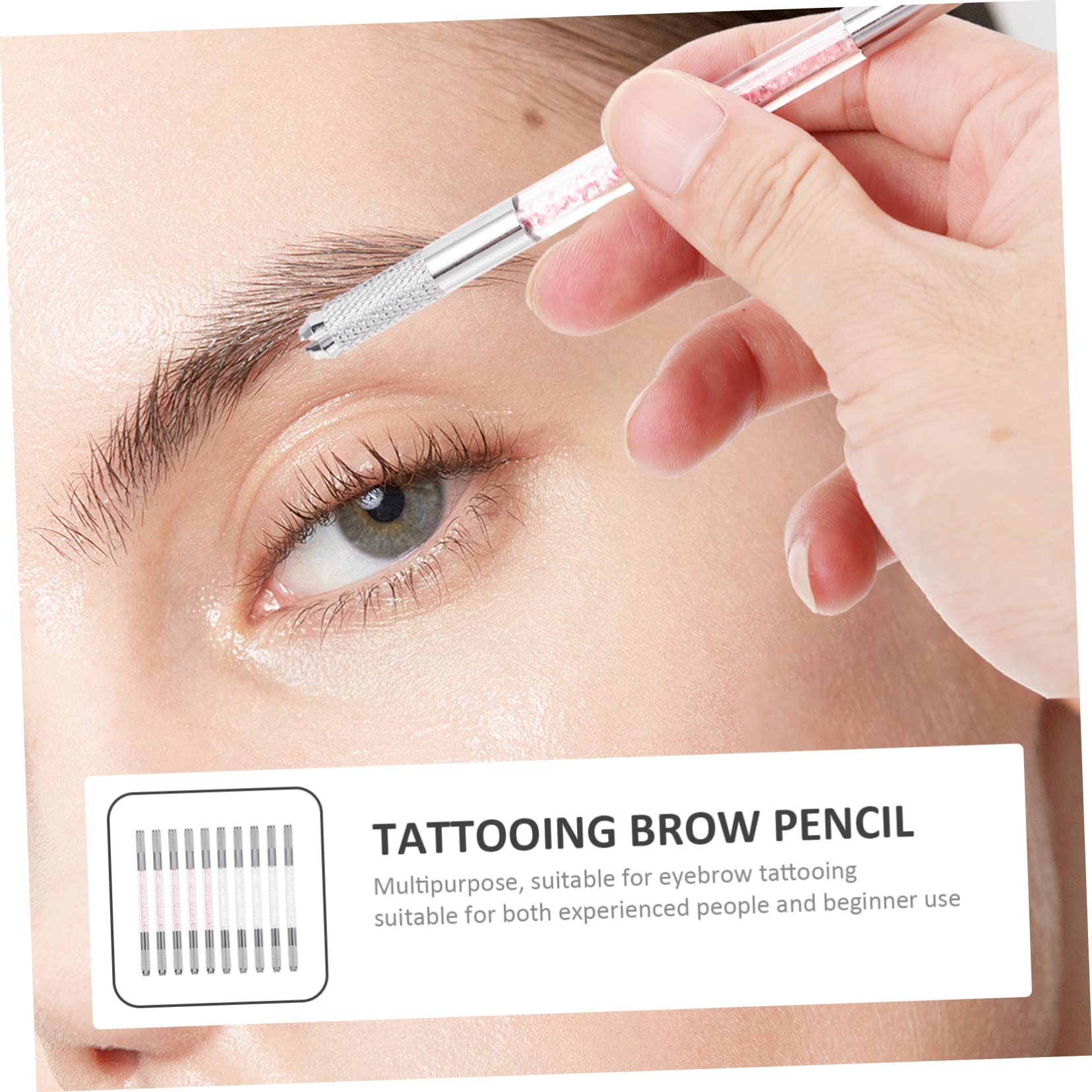 Lápiz para Tatuar Cejas Abs de Doble Punta, 10 Piezas