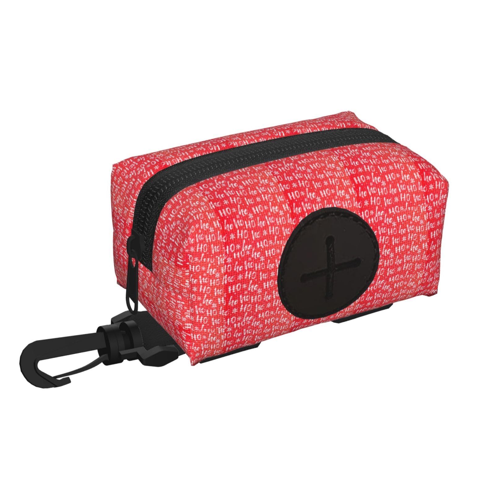 Pphgut Black Christmas Background Print Waterproof Pet Waste Treat Bag Outdoor Walking Hiking Pouch Camping Accessory