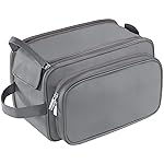 Buruis Extra Large Toiletry Bag for Men, Travel Toiletry Organizer Dopp Kit Water-resistant Shaving Bags, PU Leather Cosmetic Bathroom Shower Bag for Toiletries, Grooming, Accessories (Grey)