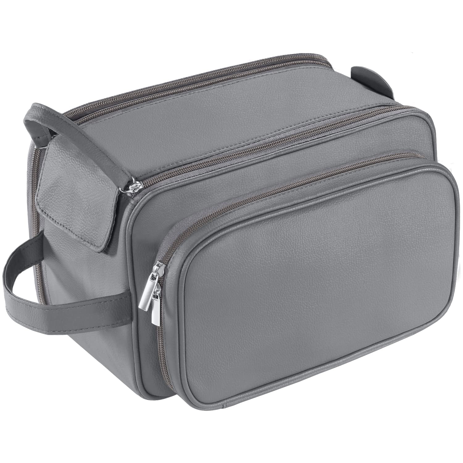 Buruis Extra Large Toiletry Bag for Men, Travel Toiletry Organizer Dopp Kit Water-resistant Shaving Bags, PU Leather Cosmetic Bathroom Shower Bag for