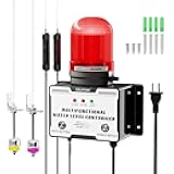 110 VAC High/Low Water Level Sensor Detector Alarm, Water Level Monitor with 110dB Sound & Light Sump Pump Alarm, Water Overflow/Level Warning System for Pond Water Tank Swimming Pool Basement