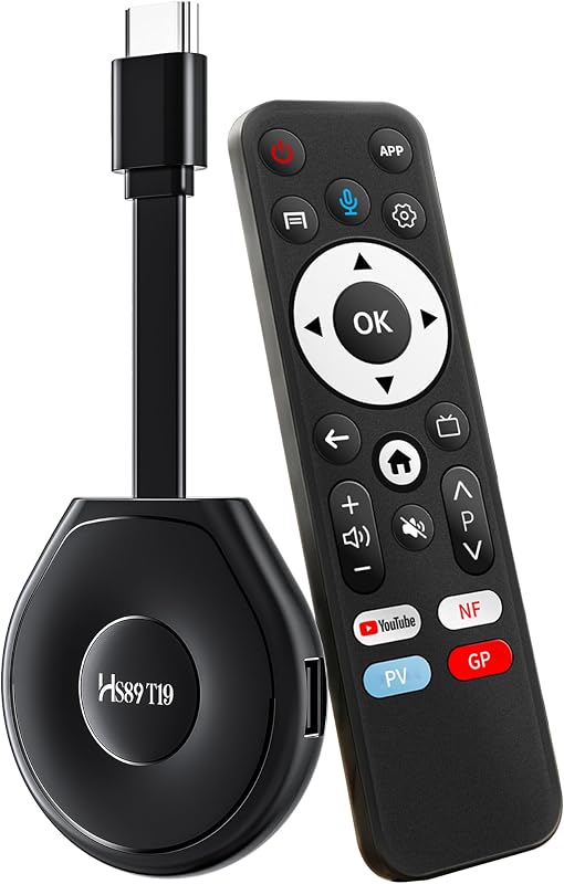 HS89 T19 Android 14.0 TV Stick,4GB RAM 32GB ROM with RK3539 Dual-Band Wifi6 | Android 14.0 OS,RK3539 Quad-Core 64bit,BT5.4,4K ULTRA HD