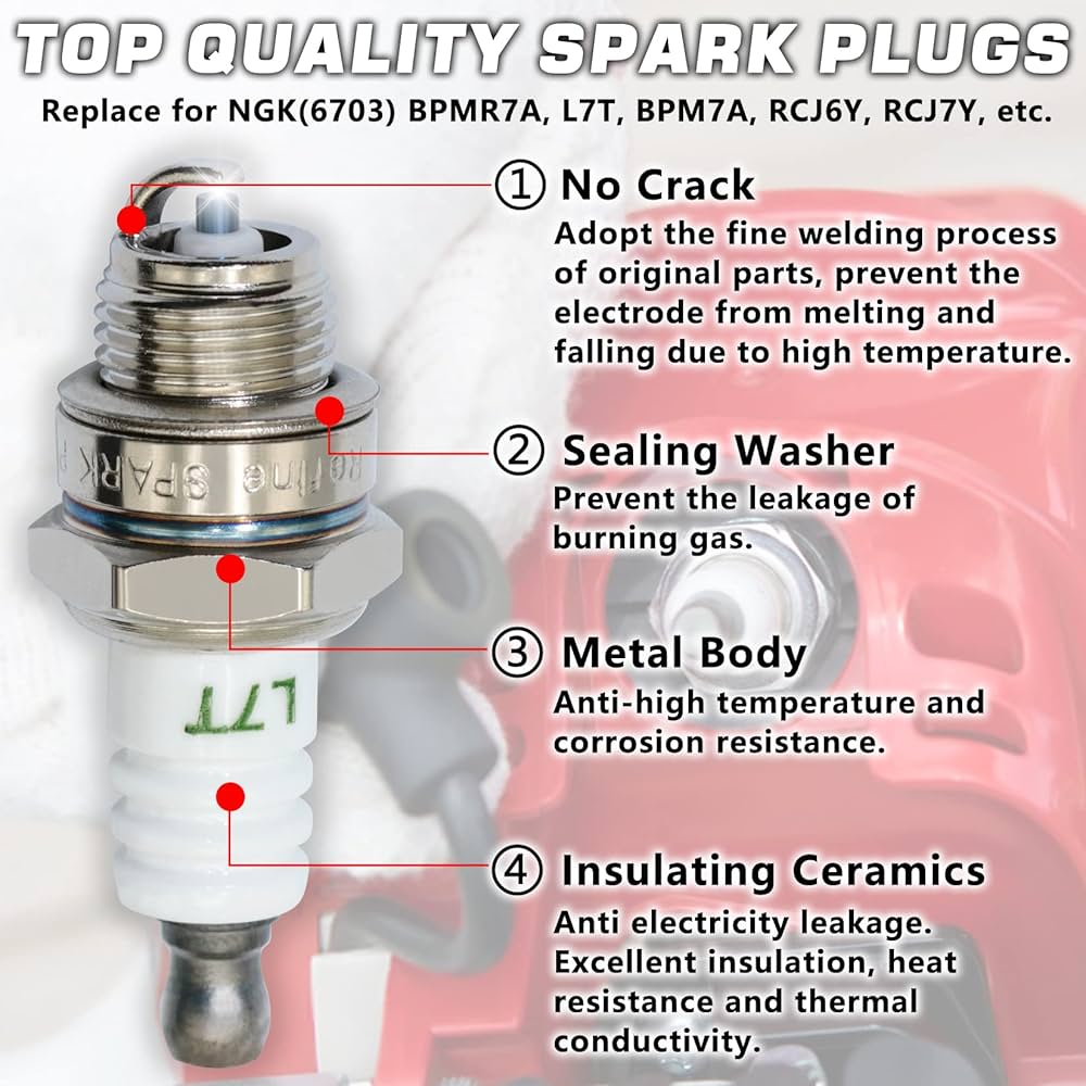 GREPSPUD 3pcs BPMR7A L7T Spark Plugs with 1pc 13 by 19 mm