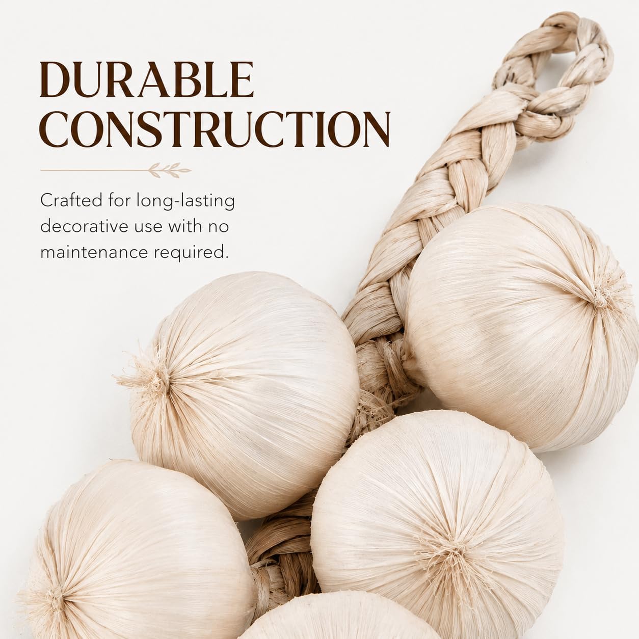 Artificial Garlic String - Lifelike Vegetable Decor for Kitchen Display Staging for Farmhouse Tabletop Accents