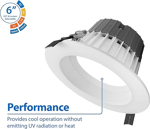 Miniatura 2 de NICOR Lighting CLR62SWRVS9WH - Lámpara LED Downlight, 6, color blanco