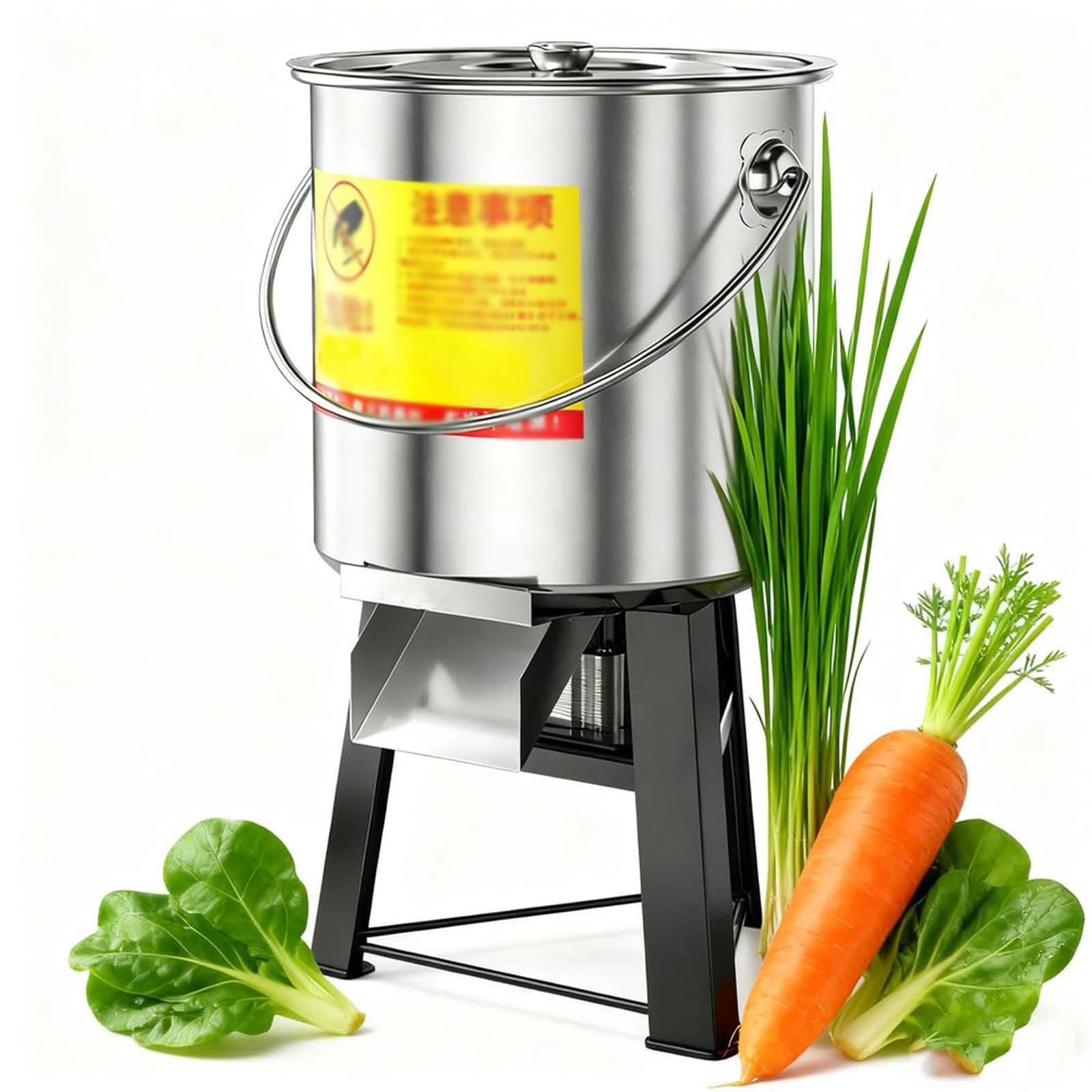 FHRKA Commercial Food Processor and Vegetable Chopper,Electric Poultry Feed Processor,Heavy-Duty Breeding Crusher with 4 Blades (1800W)