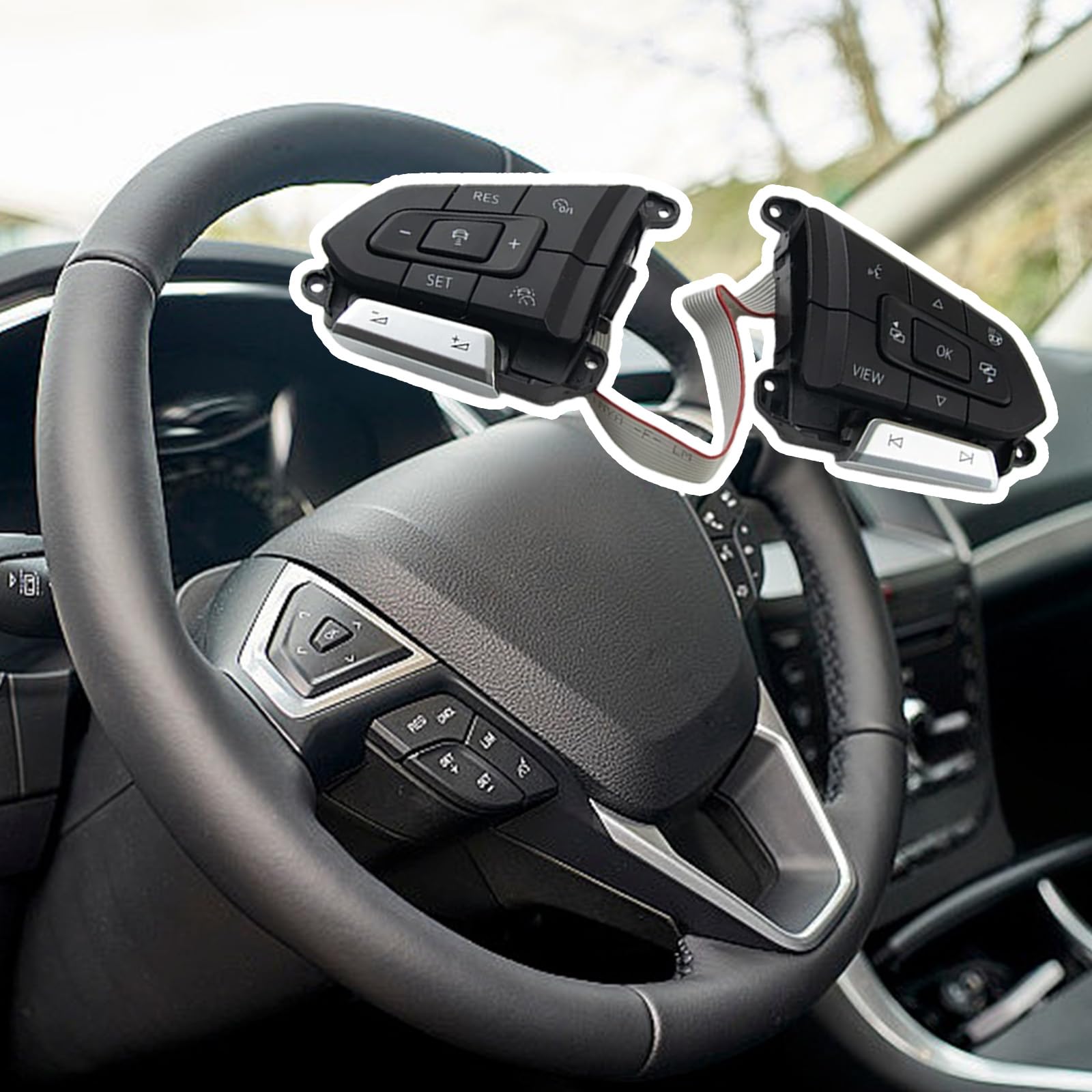 Número de pieza 30D959442F Botones de volante multifunción para coche, interruptor de control de crucero para modelos de interruptor de volante seleccionados