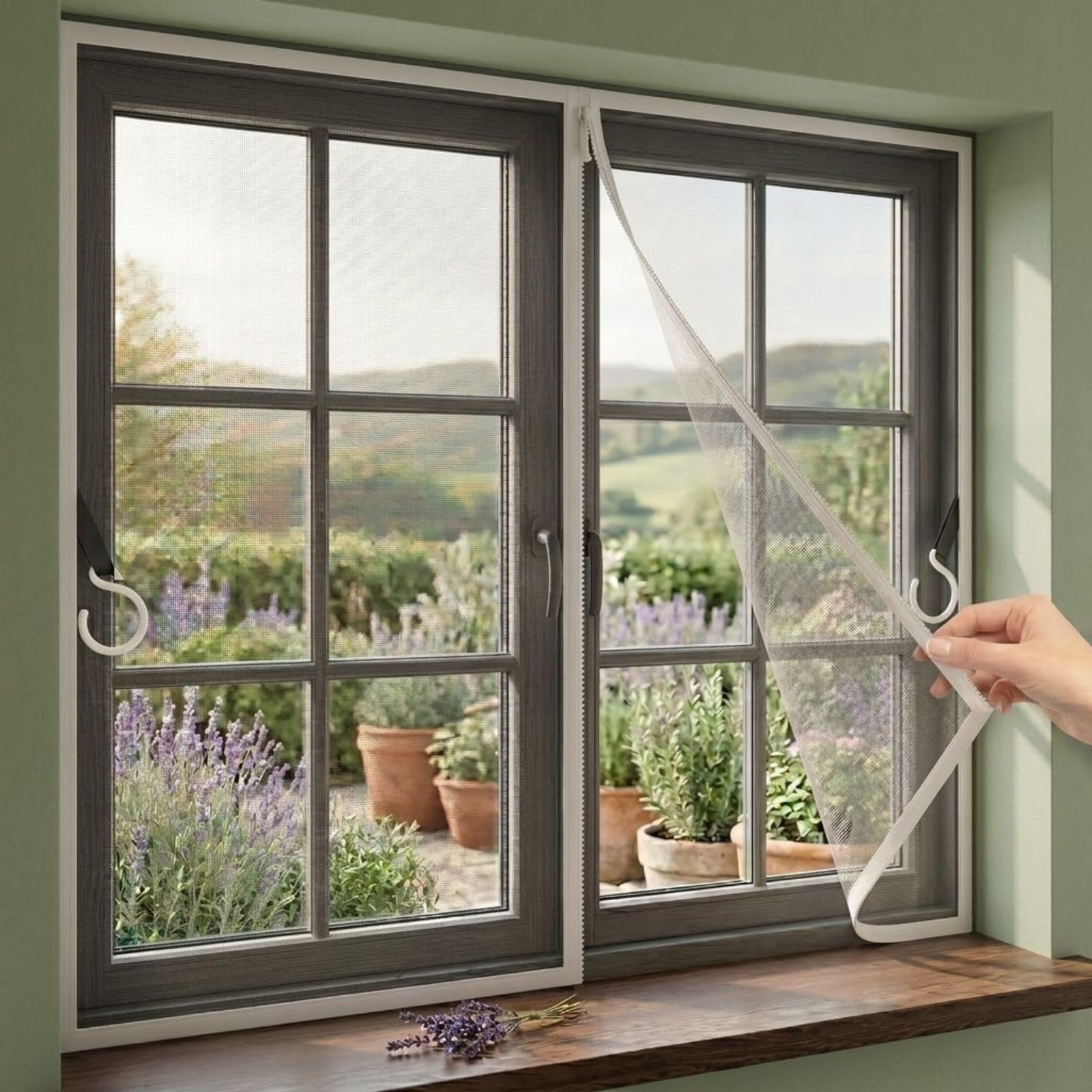 Figpmwld White Self-Adhesive Window Screen, Zipper Opening, Hook And Loop, Multicolor, Multiple Sizes(,90X130cm)