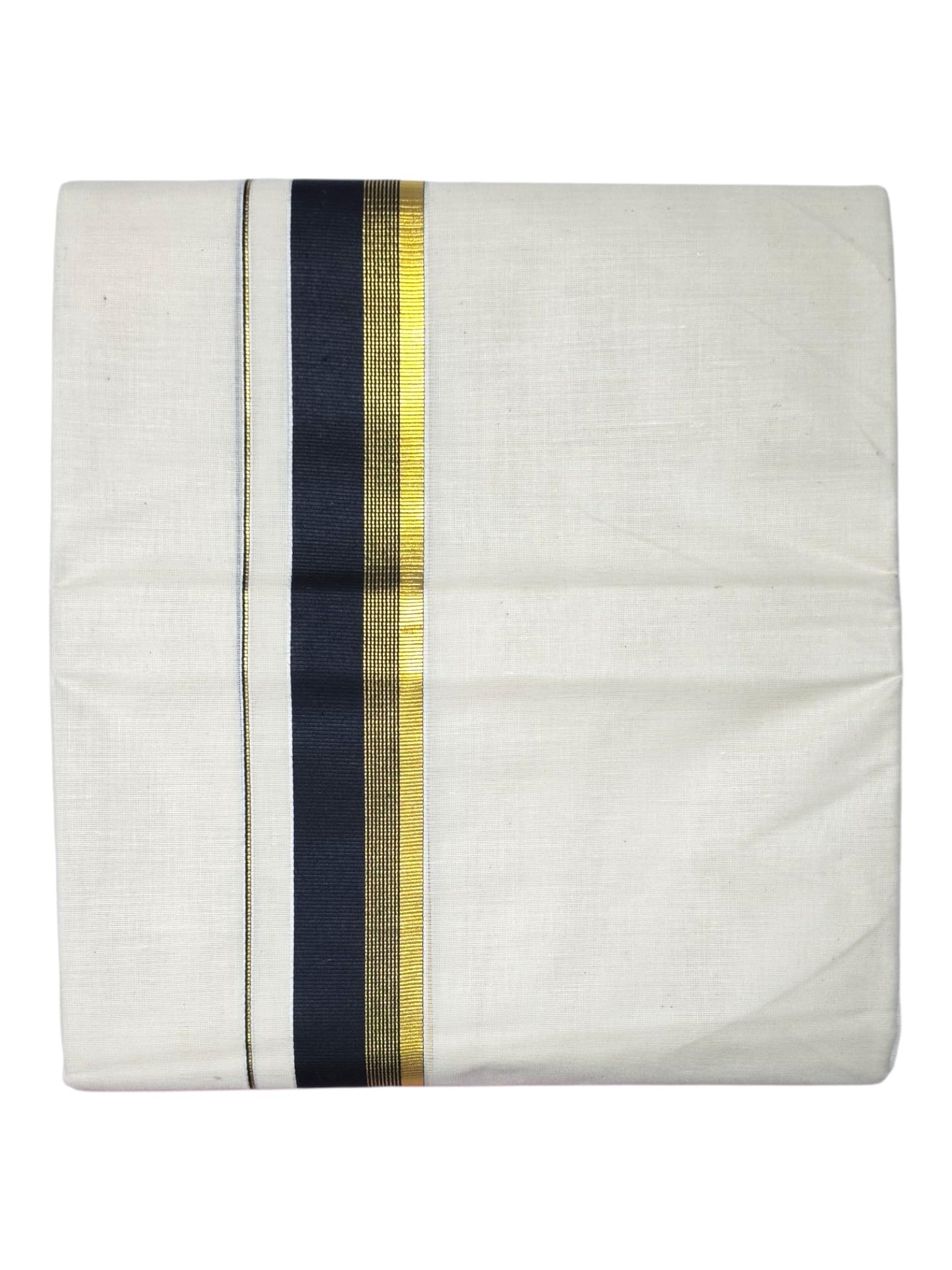 Mens Classic Kuthampully Double Mundu/Double Dhoti With Kassavu-image-43