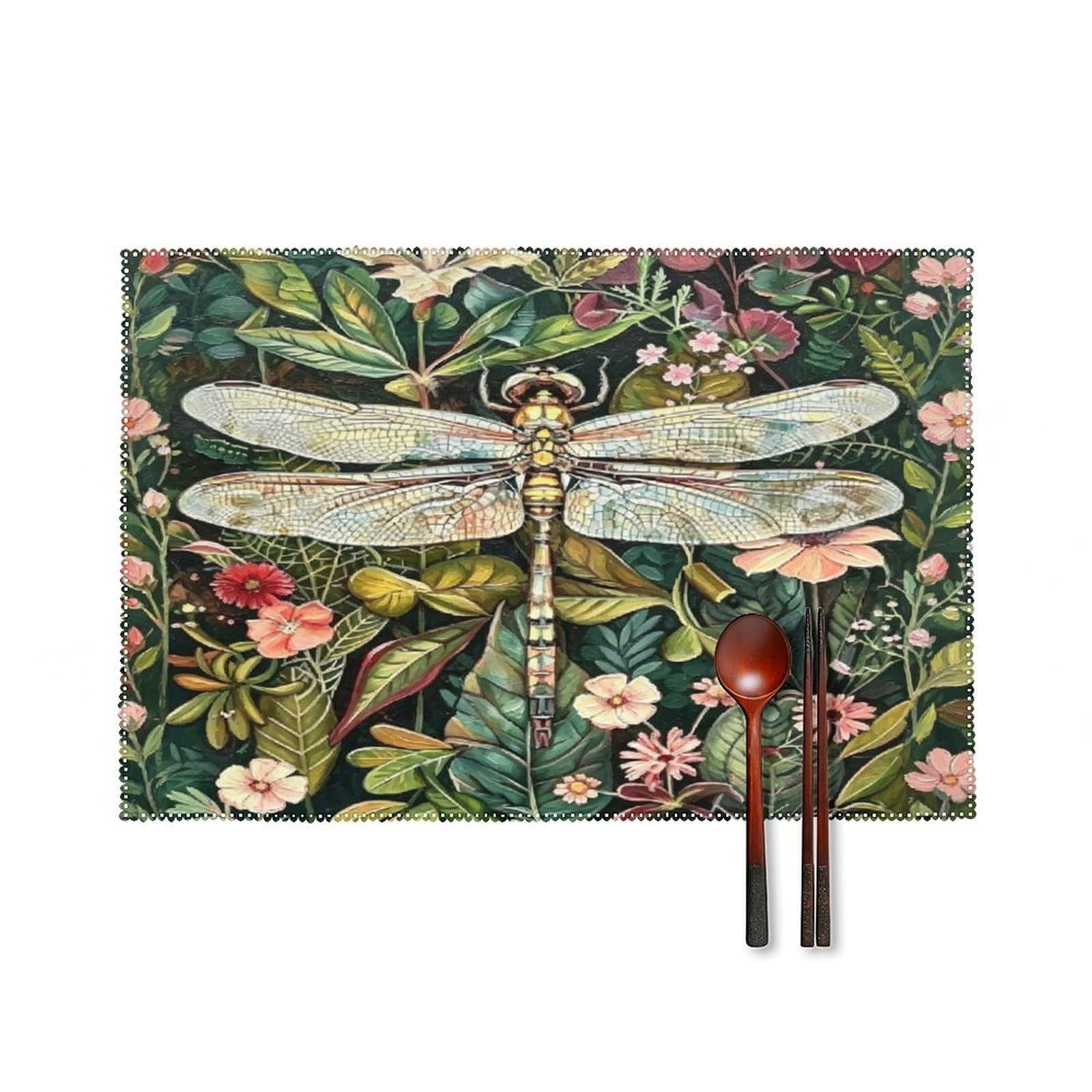 Fodpand Style Dragonfly Paint Placemats Set Of 4 Place Mats Table Mats