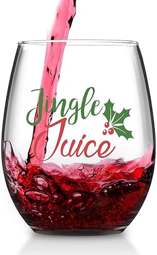 Miniatura 2 de Jingle Juice - Copas de vino de Navidad, 15 onzas, divertidas copas de vino sin tallo para mujeres, amigos y hombres, idea de regalo para Navidad,