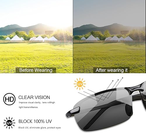 Miniatura 3 de YIMI Gafas de sol polarizadas fotocromáticas para conducción z87 para hombres y mujeres gafas de seguridad de día y noche
