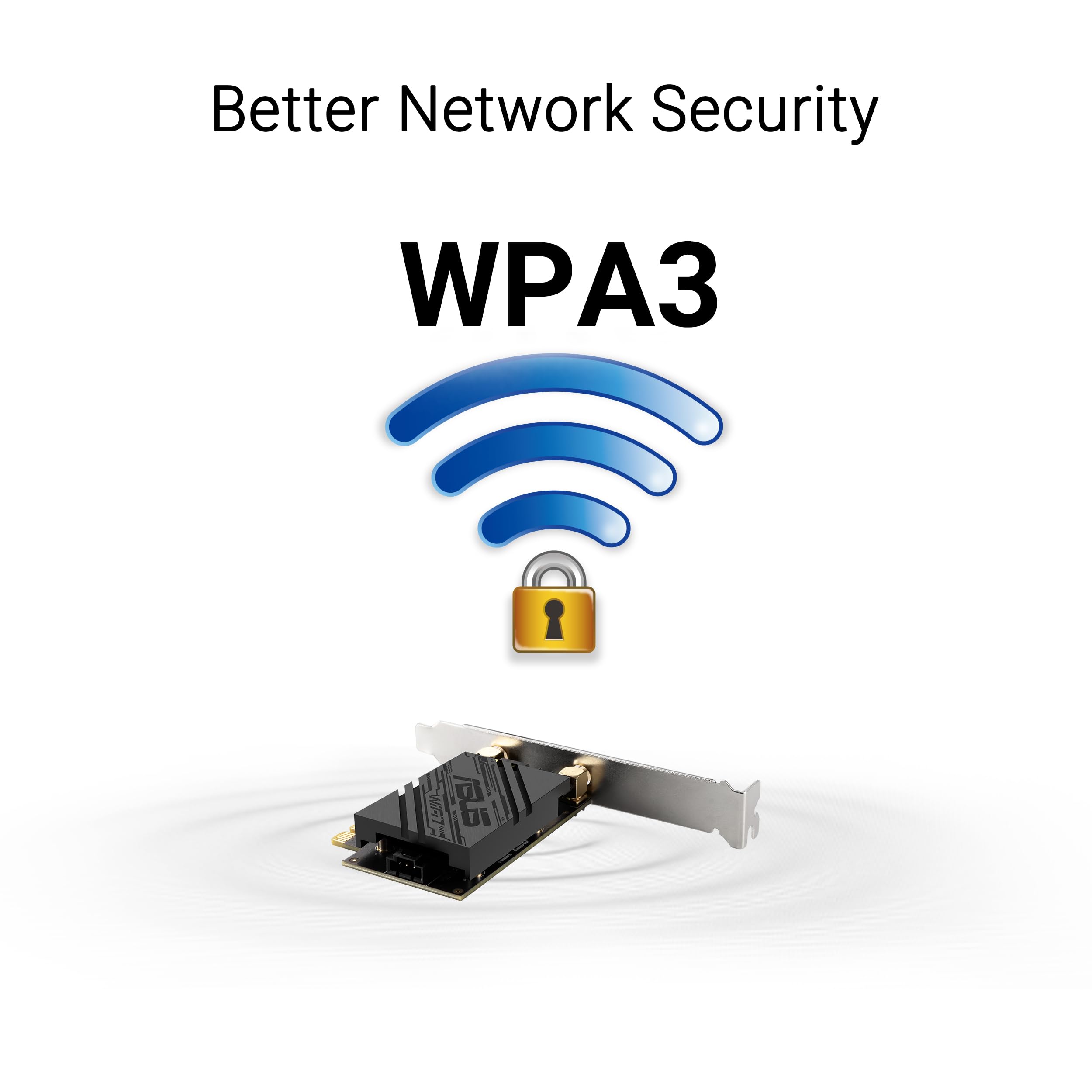 ASUS BE6500 Tri Band PCI-E WiFi 7 (802.11be), Bluetooth 5.4, WPA3 Network Security, OFDMA e MU-MIMO, funzionamento Multi-Link