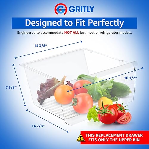Miniatura 5 de Gritly - W10178772 (superior) Papelera para verduras - Parte - WPW10178772 - Cajón para frigorífico - Cajón de repuesto Whirlpool, reemplazo del