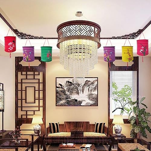 Miniatura 8 de 10 linternas de papel japonesas chinas con luces LED, 6.3 pulgadas, decoración de faroles colgantes de papel de 6.3 pulgadas para cumpleaños