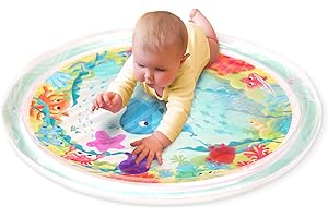 Infantino Tummy Time Water Play Mat with Removable Toys: Wonder Waves Sensory Exploration for Babies