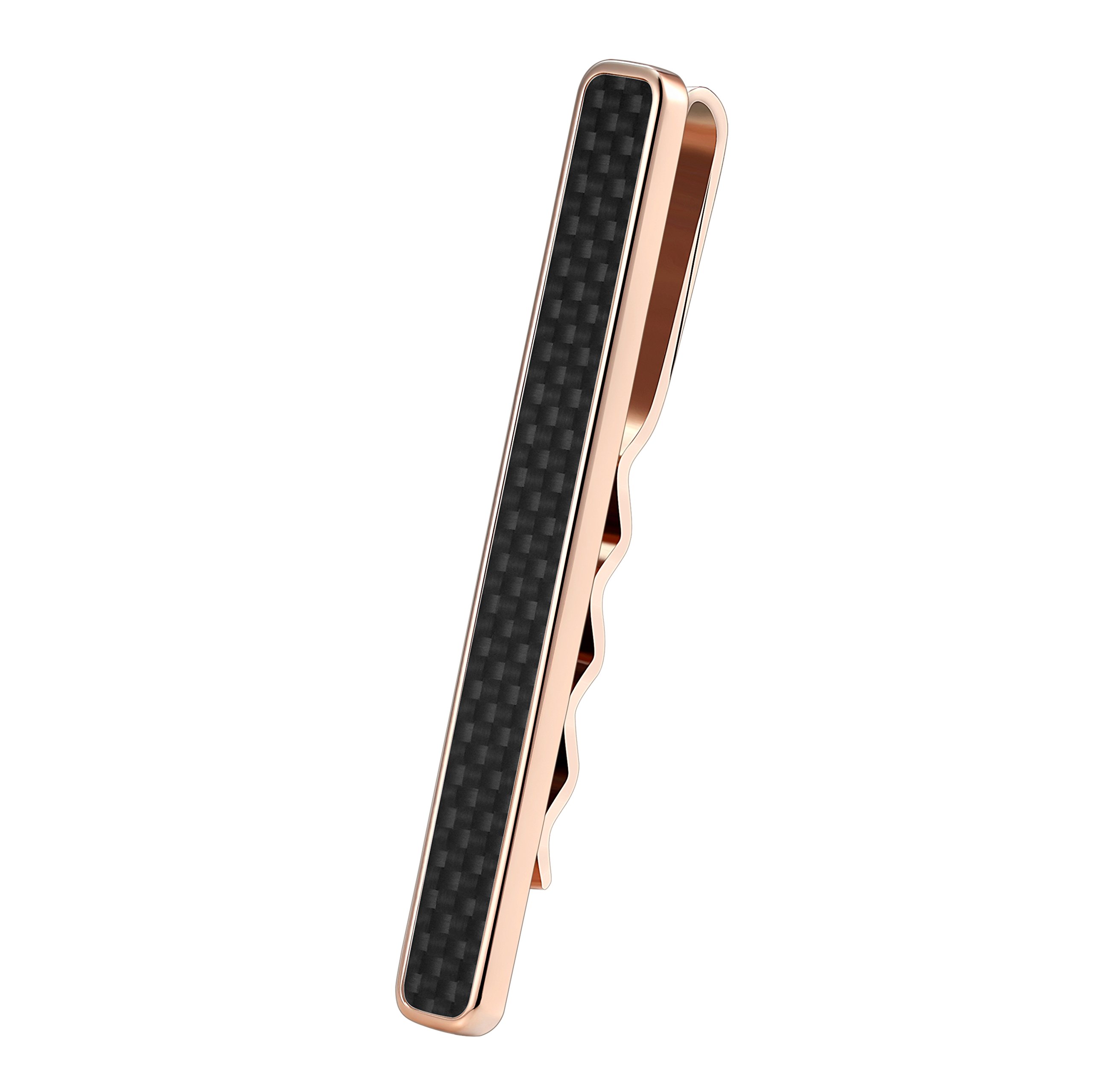 Drops Karisma Hochwertige Herren Edelstahl 316L Krawattennadel mit Karbon/Krawattenklammer/Tie Clip Farbwahl KTC202