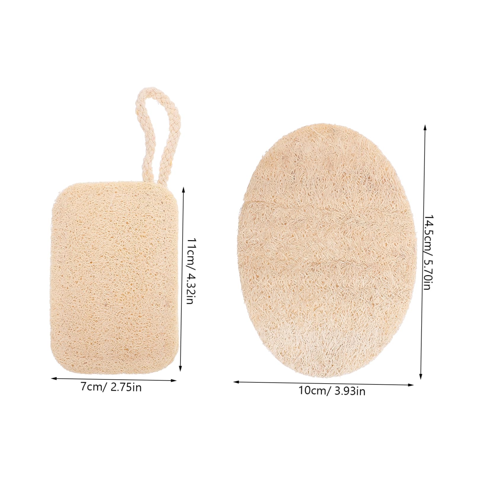 KOMBIUDA 2pcs Dish Brush Cookware Scouring Pad Pan Pot Cleaning Sponge Plate Washing Sponge Dual Sided Dishcloth Dishwashing Sponge Pad Kitchen Towels Dish Scrubber Pad Beige Loofah