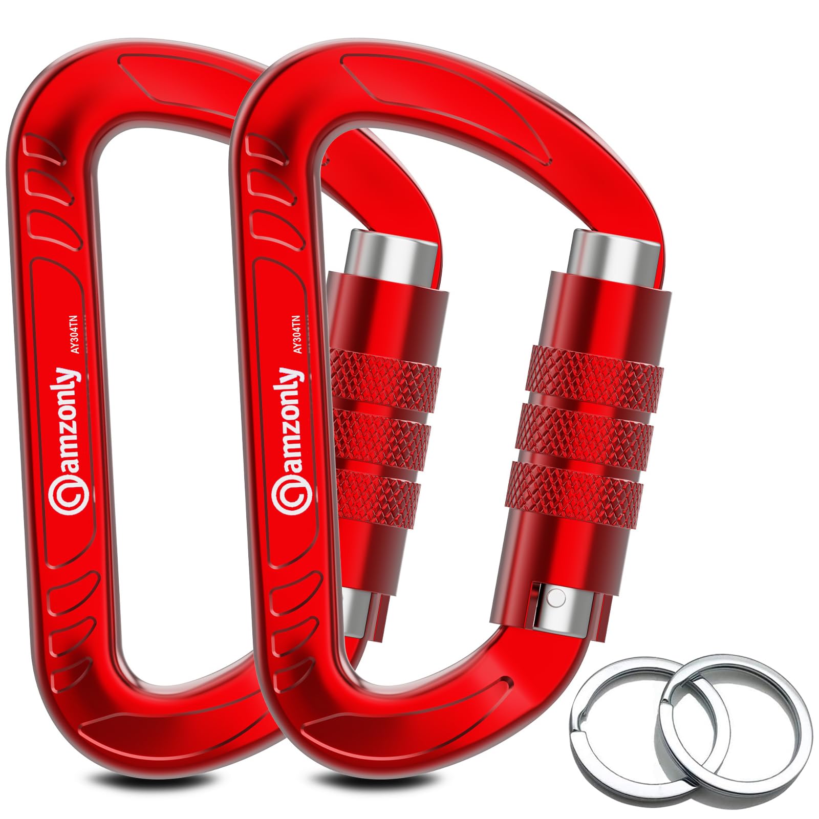 3inch Auto Locking Carabiner Clips Heavy Duty, 12KN /2697lbs Lightweight keychain carabiners, Sturdy Twist Lock Caribeeners for Camping Hiking Hammock