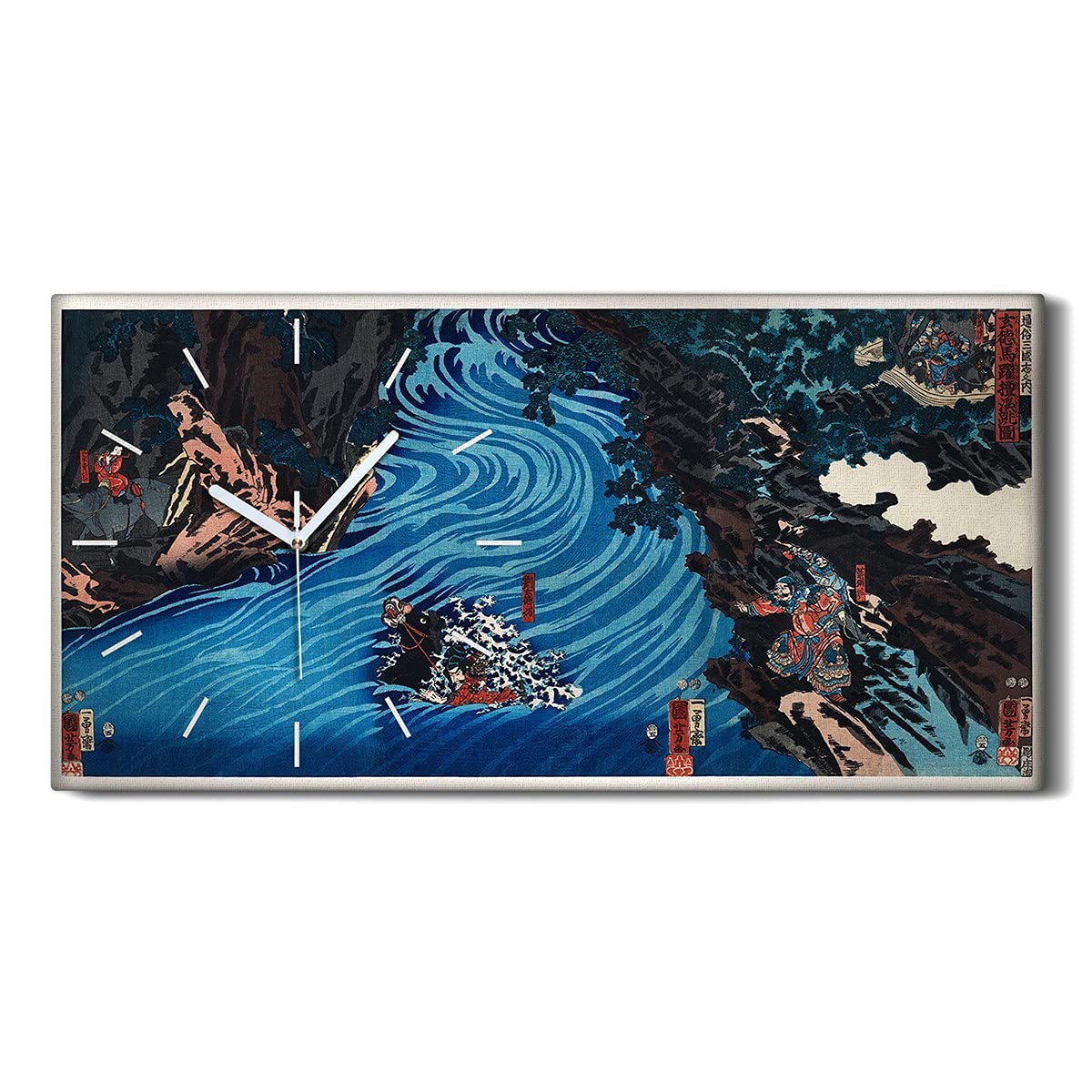 Horloge sur Toile Salon et Chambre Coloray 60x30cm Décoration Art Moderne Zen