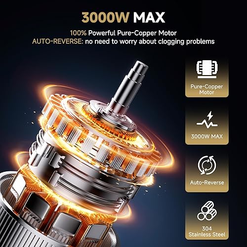 Miniatura 20 de AAOBOSI Picadora de carne n.º 8, molinillo de carne eléctrico 6 en 1 [3000 W máximo] con 4 rebanadas, cuchillas de trituración, 2 cuchillas