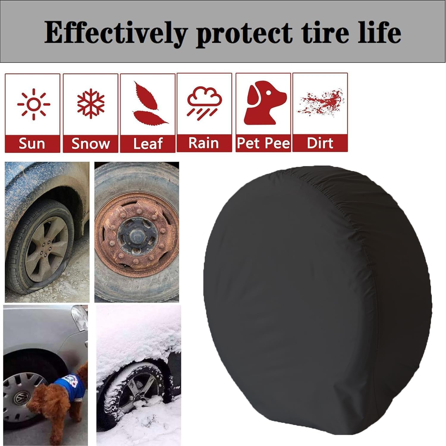 Set di 4 coperture per pneumatici per rimorchio, camion, SUV, camper, auto, camper, per camper con diametro di 91,4-99,1 cm, impermeabili, antipolvere, sole e neve, per verniciatura (diametro 91,4