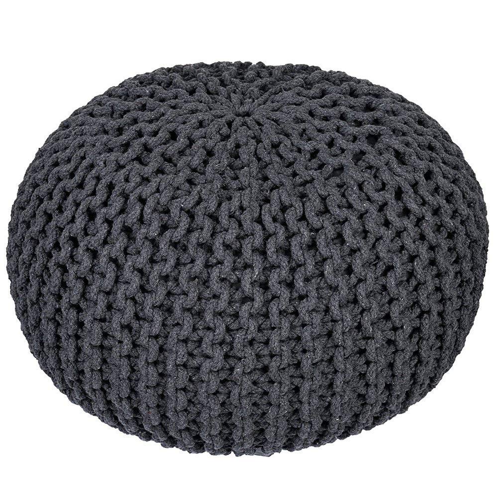 Repose-pieds en simili cuir noir, un pouf chic de qualité premium