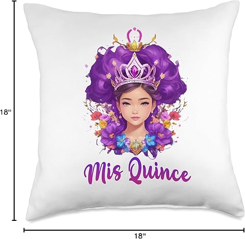 Miniatura 4 de Quinceanera 15th Birthday Celebration Adorable Mis Quince Quince - Almohada para fiesta de cumpleaños número 15, 18 x 18 pulgadas, multicolor