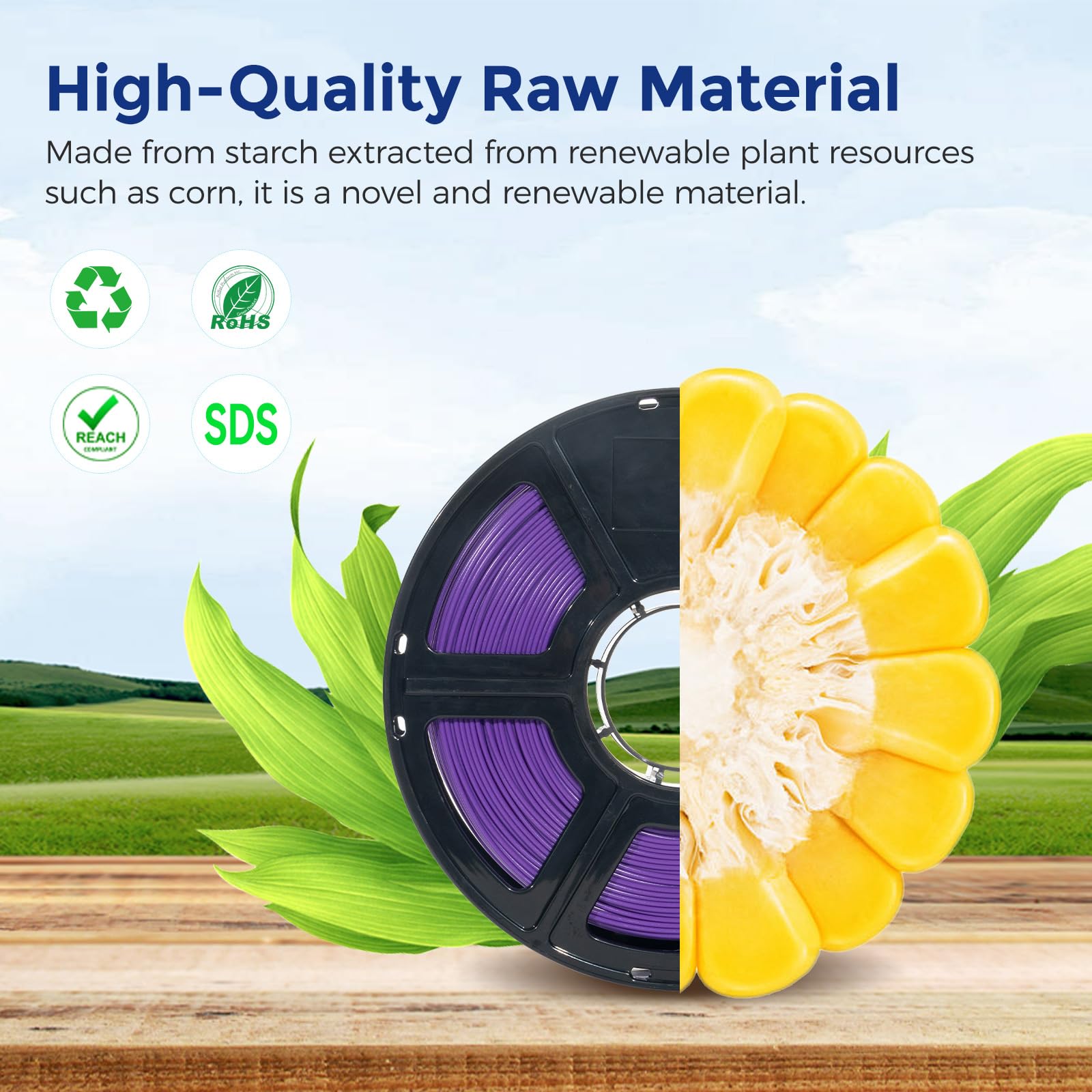 Flashforge Filamento per stampante 3D 1,75 mm, filamento per stampante 3D 1 kg di precisione dimensionale +/- 0,02 mm, rispettoso dell'ambiente, nessun fumo e nessun odore (viola, PLA flessibile)