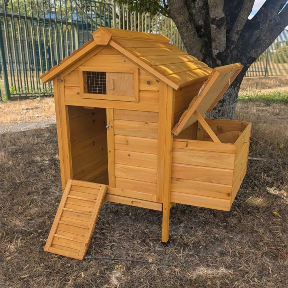 Animal Valley - Gallinero Cémani S - Madera - 80 x 70 x 93 cm - Talla S - Beige - para 2 gallinas
