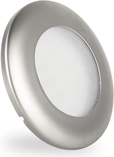 Five Oceans FO2443 - Luz LED marina de cúpula interior, luces LED de techo de barco de 4 pulgadas, luz redonda de cabina, LED blanco de luz diurna,