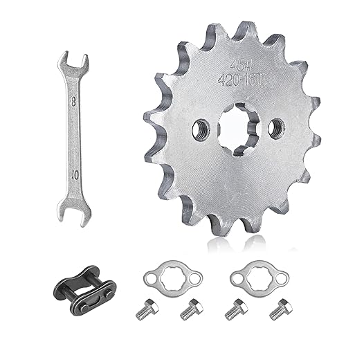 Piñón de cadena 420 16T Piñón delantero de 0.669 in para 50cc 70cc 90cc 110cc 125cc Dirt Pit Bike Mini Bike ATV 4 Wheeler Ciclomotor Go Kart Sprocket