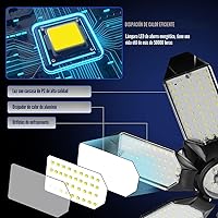 Vista 8 de Luces LED de garaje, paquete de 2, súper brillantes, de 32000 lm, luces LED de techo, 6500 K de iluminación, base con tornillo E26/E27, con 6