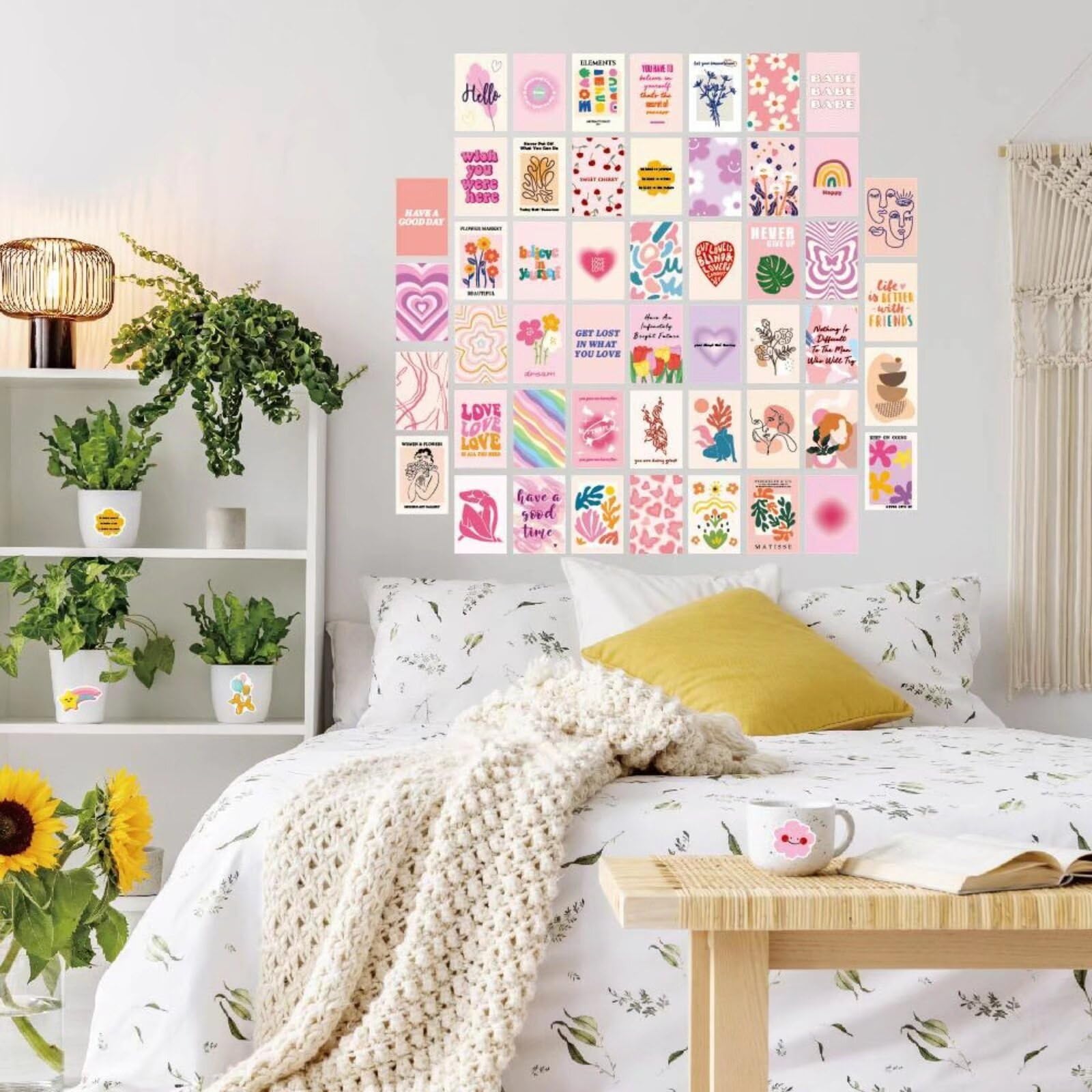 Hoge kwaliteit 50 stks muur collage kit roze esthetische foto's for slaapkamer decor posters for kamer, kunst aan de muur, indie kamer decor, muur foto's esthetische kamer decor for tienermeisjes (4x6