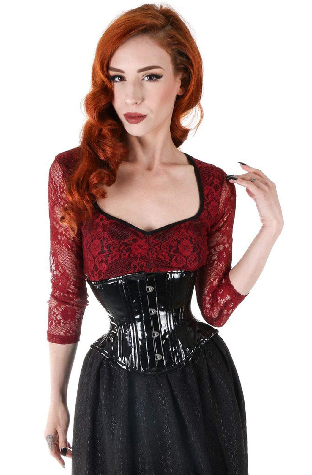 Royals FashionHeavy Duty Double Steel Boned Underbust PVC Corset for Womens Waist Training