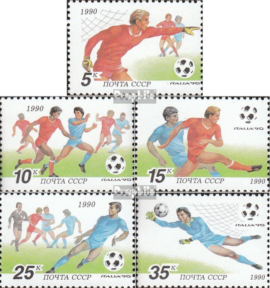 Soviet Union 6088-6092 (complete.issue.) 1990 Football-WM, Italy (Stamps for collectors) Soccer