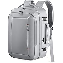 HOTOR Zaino Easyjet 44x20x30 – Zaino da Viaggio Zaino Porta PC Multi-Tasca e Portatile, Bagaglio a Mano Compatibile Easyjet, Con Foro USB, Per Donna e Uomo Lavoro, Viaggi in Aereo e Trekking, Grigio