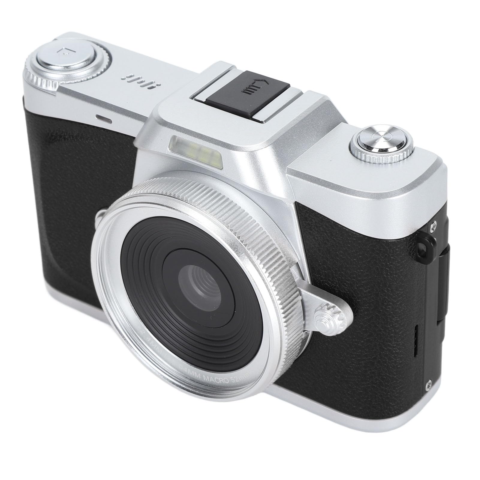 Sxhlseller 64MP 4K Aparat Cyfrowy, Wiele Interfejsów rozszerzeń Funkcja Filtra Kosmetyczna 1200 MAh Smart Cyfrowa Kamera Cyfrowa do Podróży (BLACK)